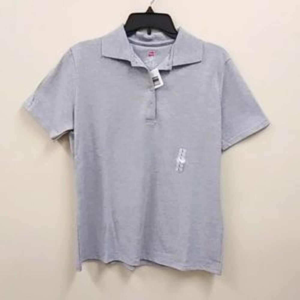 NWT Hanes gray short sleeve polo